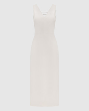 Peserico Бежева сукня з фігурними вирізами і ланцюжком моніль E023201940B