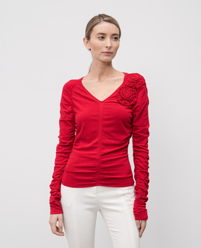 Twin Set Actitude Червоний пуловер з аплікацією 251AP3074