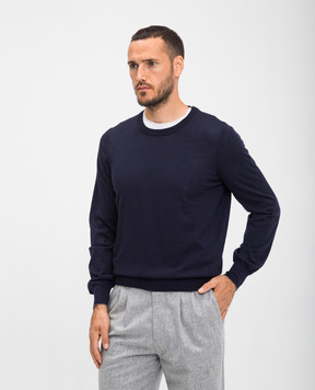 Brunello Cucinelli Синий джемепр из шерсти и кашемира M2400100