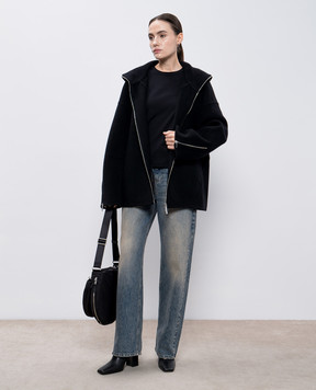 Helmut Lang Черное укороченное пальто из шерсти O07HW496