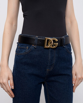 Dolce&Gabbana Черный кожаный ремень с логотипом BE1446AW576