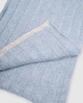 Brunello Cucinelli Дитячий блакитний шарф з кашеміру B22M90099B
