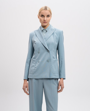 Max Mara Weekend Блакитний двобортний жакет NERVOSO з вовни NERVOSO