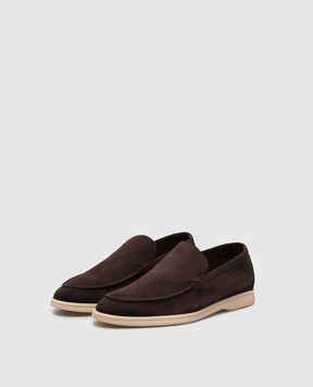 Loro Piana Коричневые замшевые лоферы Summer Walk FAE8124