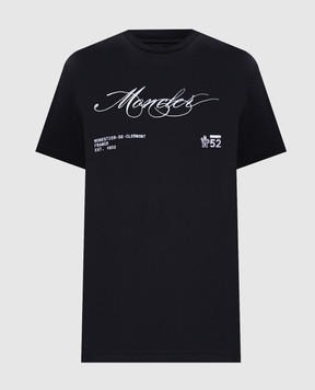 Moncler Чорна футболка з вишивкою логотипа K20918C0001289AUG