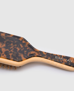 Emi Jay Коричнева щітка для волосся з тисненням логотипа BAMBOOBRUSHTORTOISE