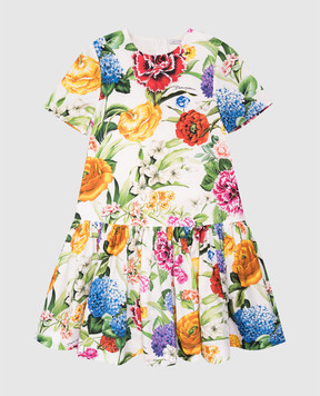 Dolce&Gabbana Дитяча сукня міді в квітковий принт з логотипом L53DX6HS5S546