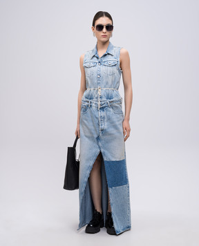 Maison Margiela MM6 Голубое джинсовое платье макси двойной конструкции S62DG0046M30018