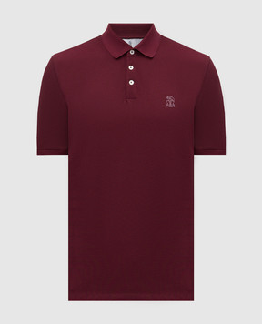 Brunello Cucinelli Бордове поло з принтом емблеми ME8548770