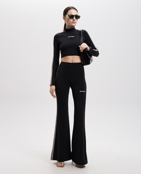 Palm Angels Чорний топ з вишивкою логотипа PWAD075S25FAB001