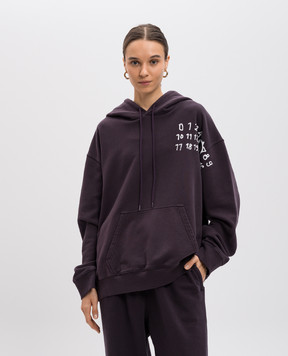 Maison Margiela MM6 Фіолетове худі з принтом логотипа SH2GU0012M25004w