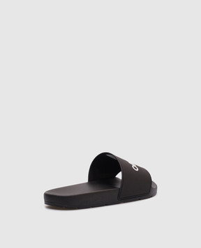 Off-White Черные шлепанцы с логотипом OMIU002C99MAT001
