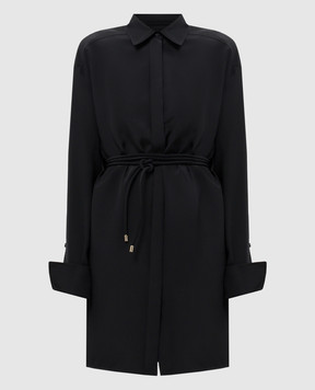Max Mara Sportmax Чорна сукня-сорочка EOLIE із шовку EOLIE