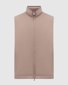Brunello Cucinelli Бежевий пуховий жилет з вовни MM4701776