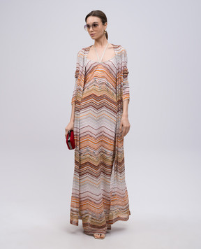 Missoni Коричневий подовжений кардиган з люрексом та паєтками DS25SM0OBK045D