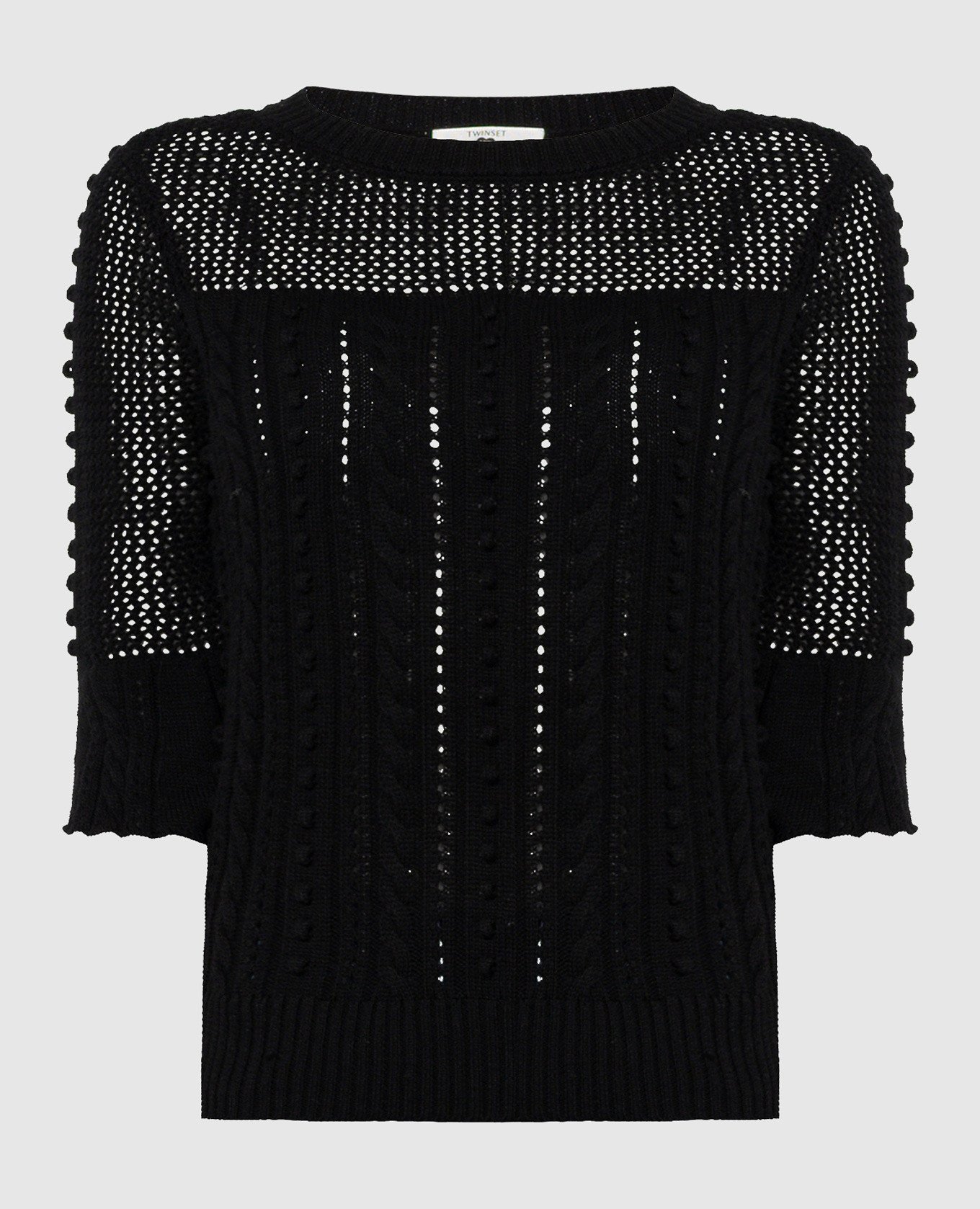 Black jumper in textured pattern