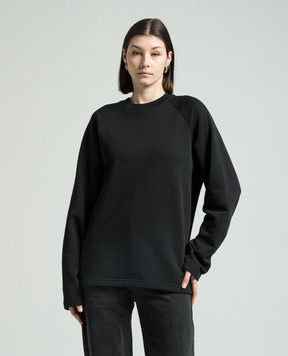 Helmut Lang Черный свитшот с вышивкой монограммы логотипа O01HW510