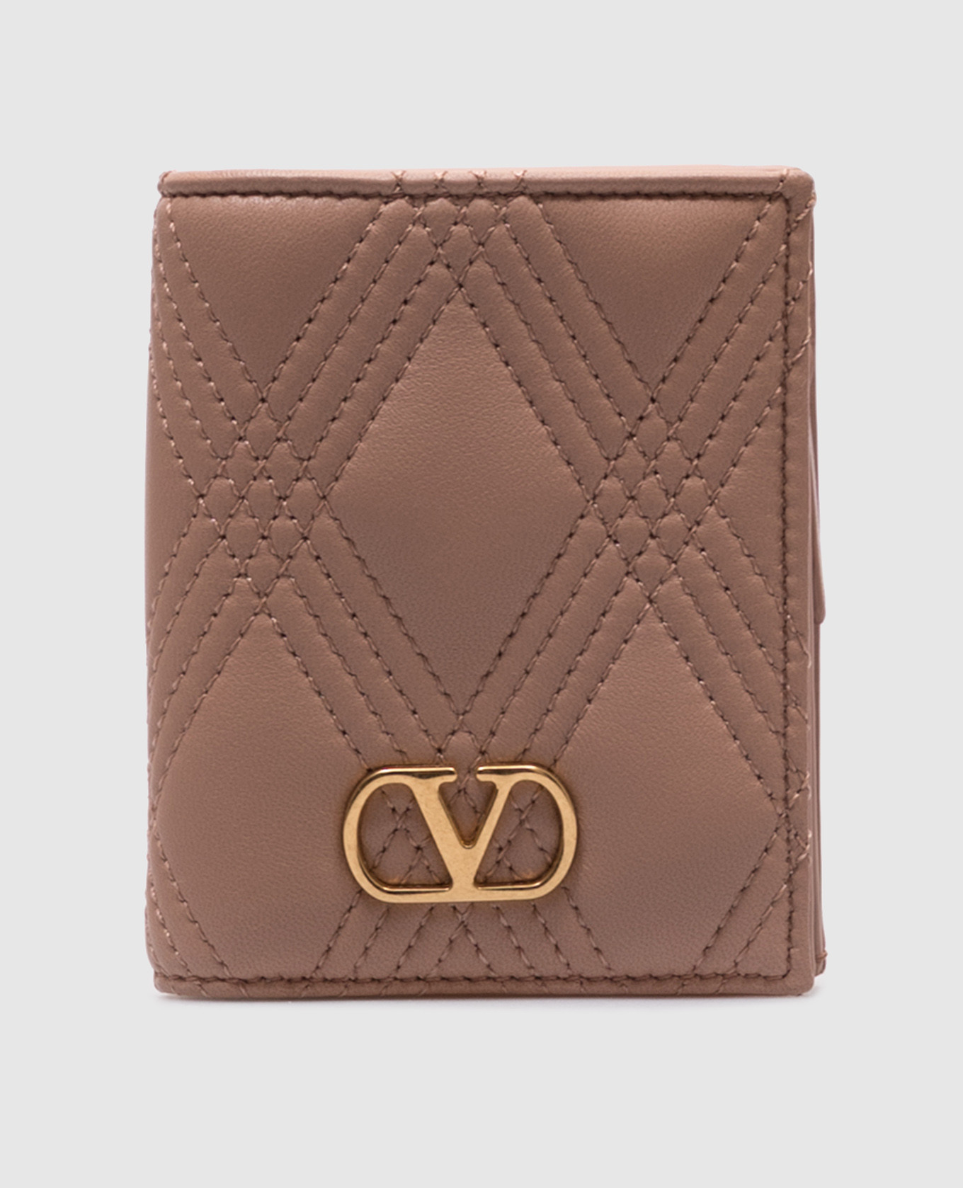 

Розовый кожаный портмоне QUILTIE с логотипом, Портмоне