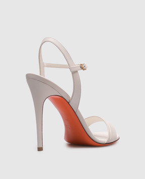Santoni Белые кожаные босоножки WHLL71501HA2TYLC