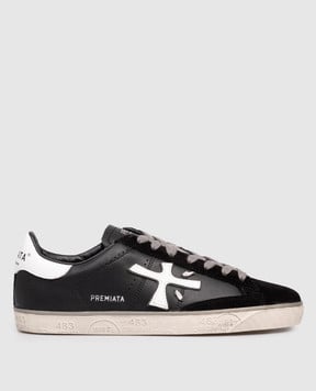 Premiata Черные кожаные кеды STEVEN STEVEN