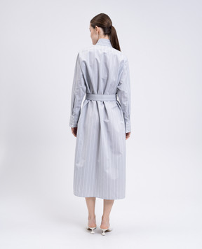 PROENZA SCHOULER Сіра сукня-сорочка Phillipa з шовком в смужку R2533020SC101