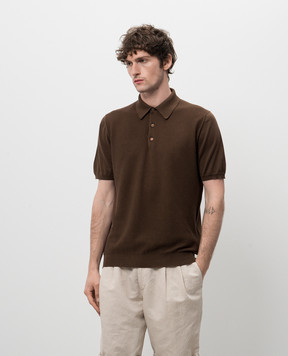 Kiton Поло цвета хаки в узор. UMK0706