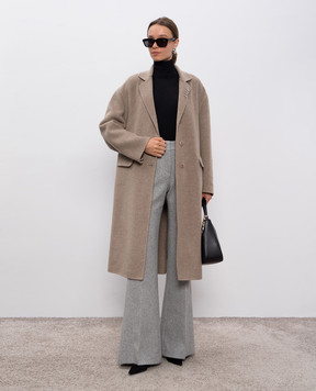 Ermanno Scervino Бежеве пальто з вовни та кашеміру D476D301CBNHO