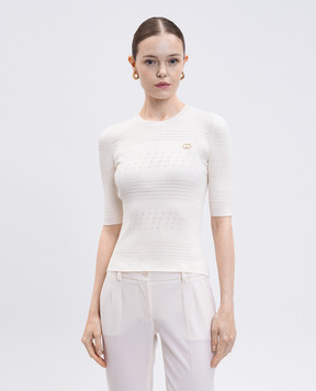 Twinset Бежевий топ з логотипом 252TP3240