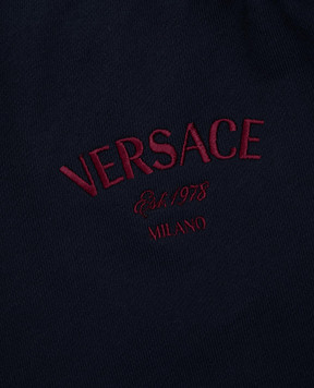 Versace Детские синие джогеры с вышивкой логотипа 10164521A11656