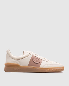 Valentino Белые кожаные кроссовки UPVILLAGE с логотипом 6W2S0IL9FCF