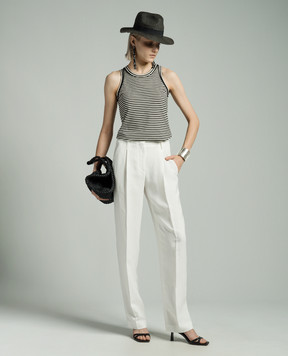 Brunello Cucinelli Білі штани з льоном MH126P8542