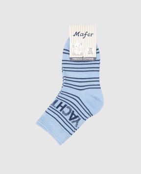 RiminiVeste Дитячі блакитні шкарпетки Mafer в смужку BMC6999
