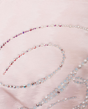 Blumarine Розовое покрывало Delfina с монограммой с кристаллами Swarovski и бусинами. H0000000082