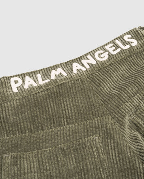 Palm Angels Детские зеленые брюки с принтом логотипа. PBCF007F24FAB001612