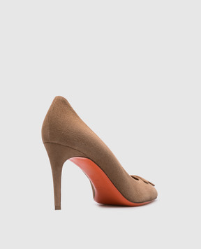 Santoni Бежевые замшевые туфли WDID71207HI2TMGD