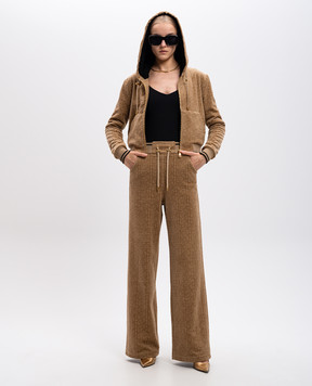 Balmain Коричневый спортивный пиджак в логотип шаблон монограммы. DF2JX000JJ52