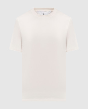 Brunello Cucinelli Бежевая футболка прямого кроя M0B131308