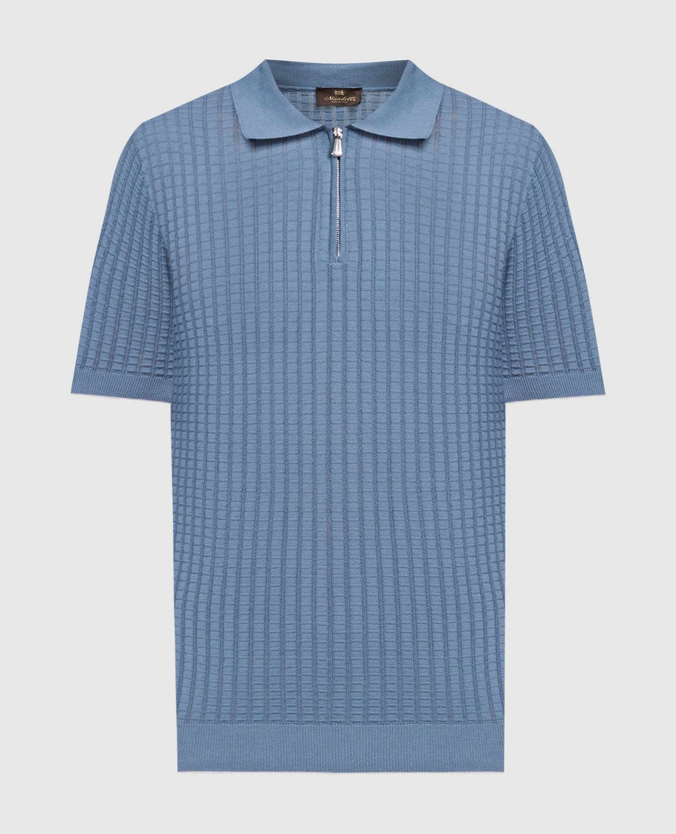 Blue polo with silk in such a pattern