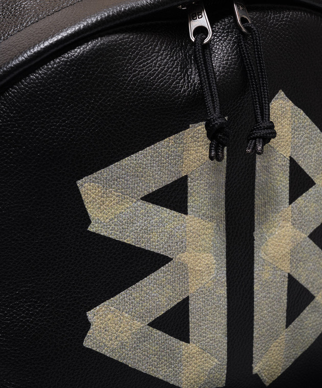 Balenciaga Черный кожаный рюкзак Explorer с принтом логотип логотип 5032212ABND изображение 4