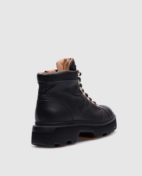 Santoni Черные кожаные ботинки с логотипом WTHY71293GA2NLGA