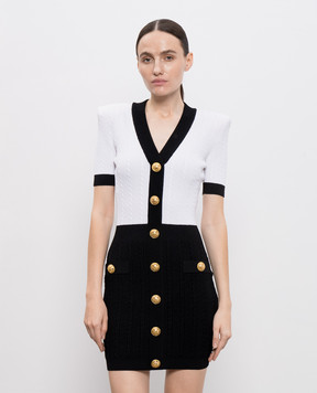 Balmain Сукня міні з брендовими заклепками FF1R6033KI50