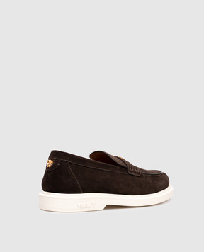Versace Коричневые замшевые лоферы Giuliano 10175911A14340