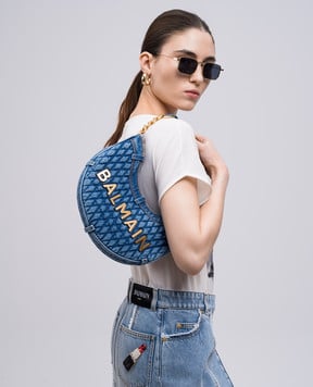 Balmain Синя сумка-хобо Soft Moon 1945 EN1BQ954TTSD