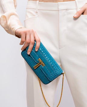 Tom Ford Голубой кожаный клатч WALLIS L1835LCL395X