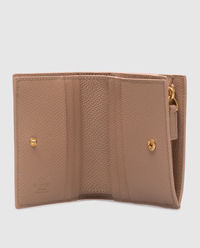 Valentino Бежеве шкіряне портмоне з логотипом 7W2P0AJ5SNP