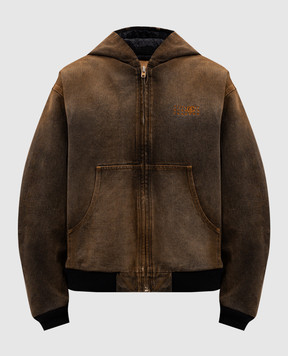 Maison Margiela MM6 Коричневая джинсовая куртка с капюшоном. S62AN0128S30848