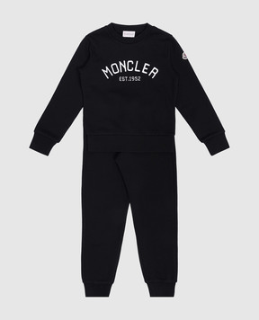 Moncler ENFANT Дитячий чорний спортивний костюм з вишивкою логотипа J29548M00003899PS6