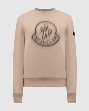 Moncler Бежевый свитшот с принтом логотипа K10918G00007809KR