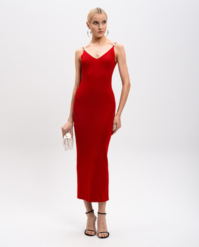 Versace Червона сукня міді в рубчик 10185861A12699