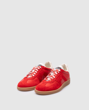 Santoni Красные кожаные кроссовки DBS Oly WBPL61244FARSKBE